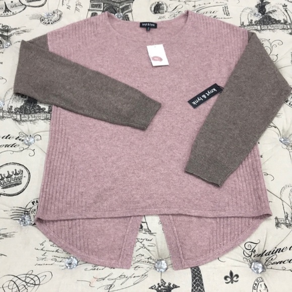 Knyt & Lynk Colorblock Dolman Cashmere Sweater - Picture 2 of 7